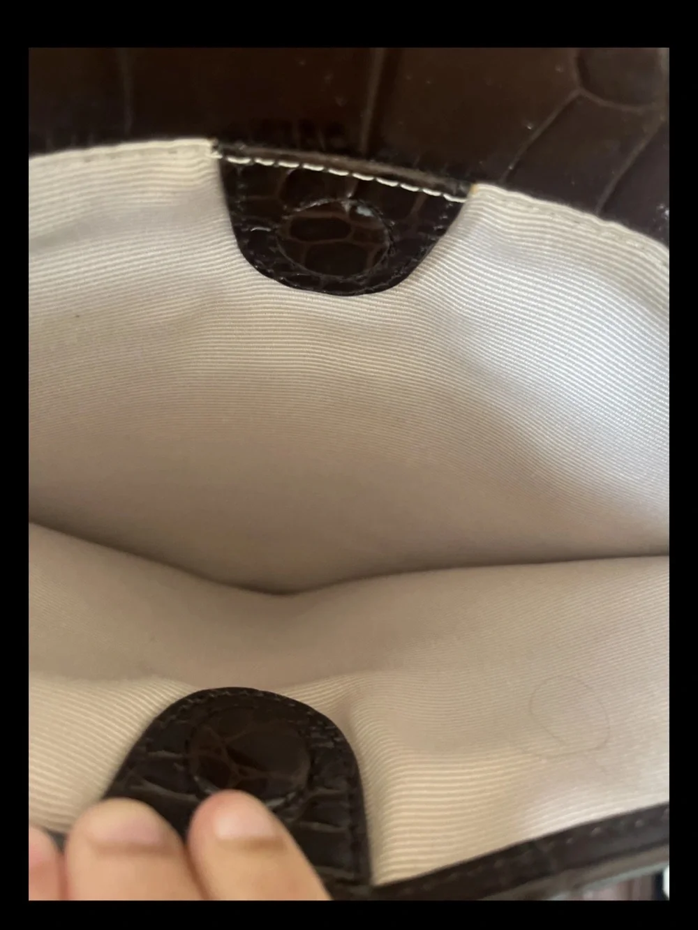 Talbots Dark Brown Croc-Embossed Structured briefcase 💼 business Satchel